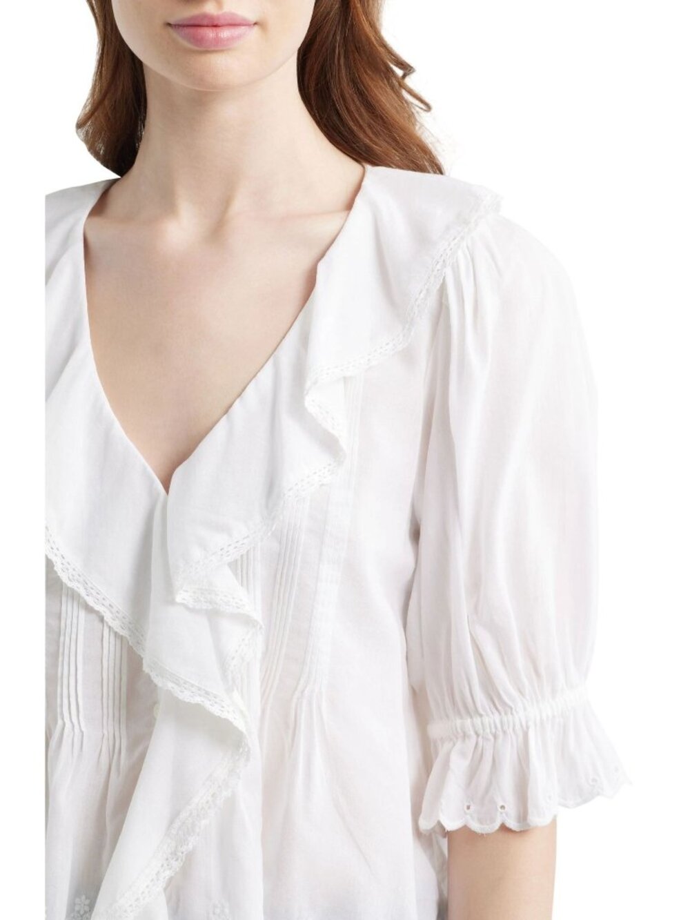 Madewell Womens "The Blaire" Embroidered Top White Size Medium NWT - Picture 3 of 8